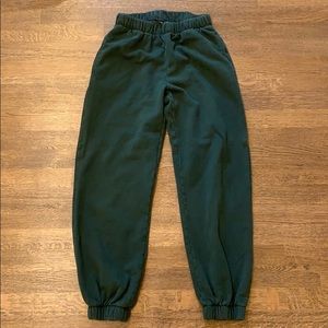 Dark green sweatpants from Brandy Melville